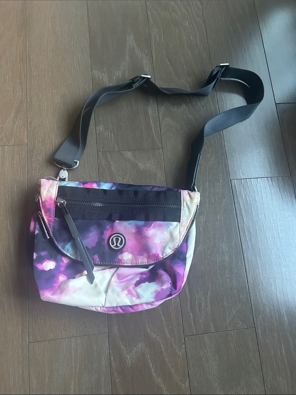 lululemon athletica Purple and White Watercolor Crossbody Bag